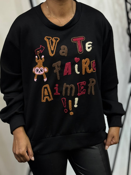 FAIRE- FUNKY EMBRIODERED SWEATSHIRT-#NOVEMBERBF