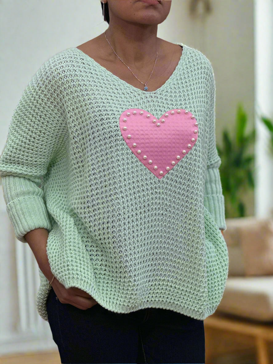 SIENNA PEARL HEART JUMPER -