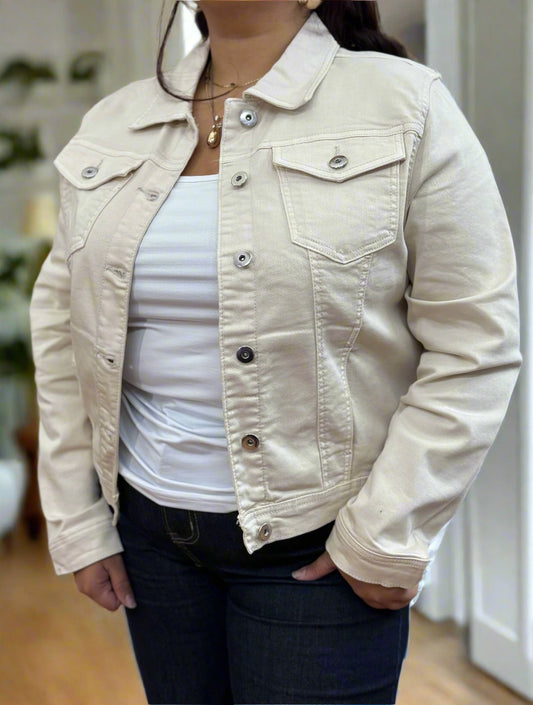 KERRI COTTON COLOURED DENIM JACKET