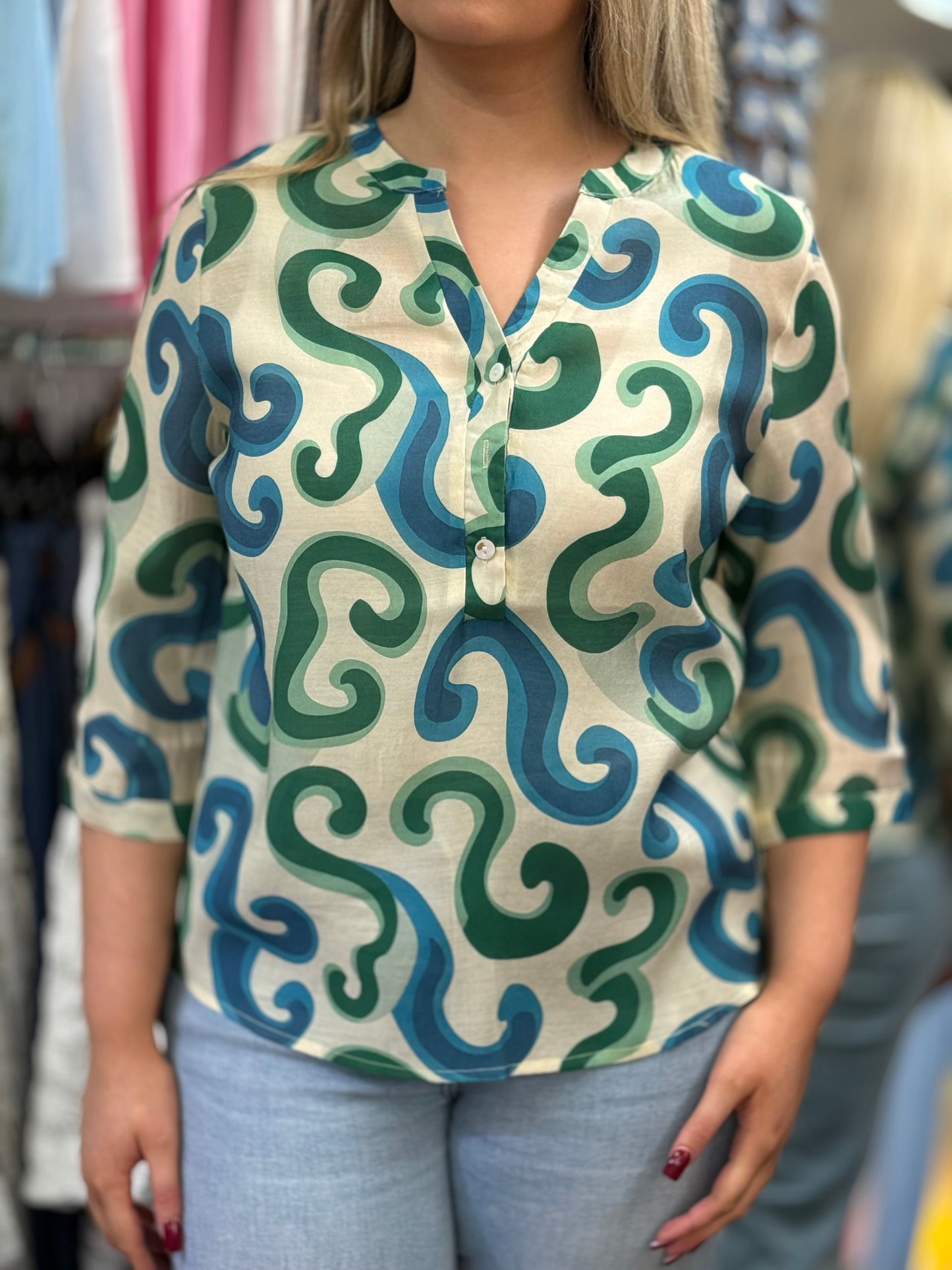 MISSY-FLORAL TUNIC GDAD COLLAR