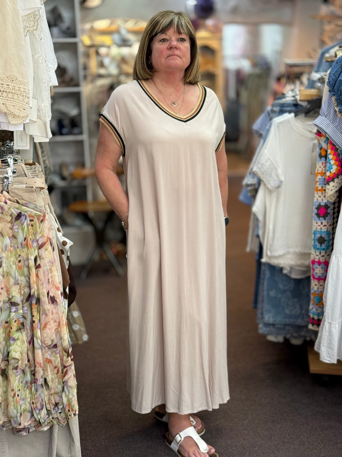 EZRA- V NECK MAXI SHIFT DRESS #SunshineSALE