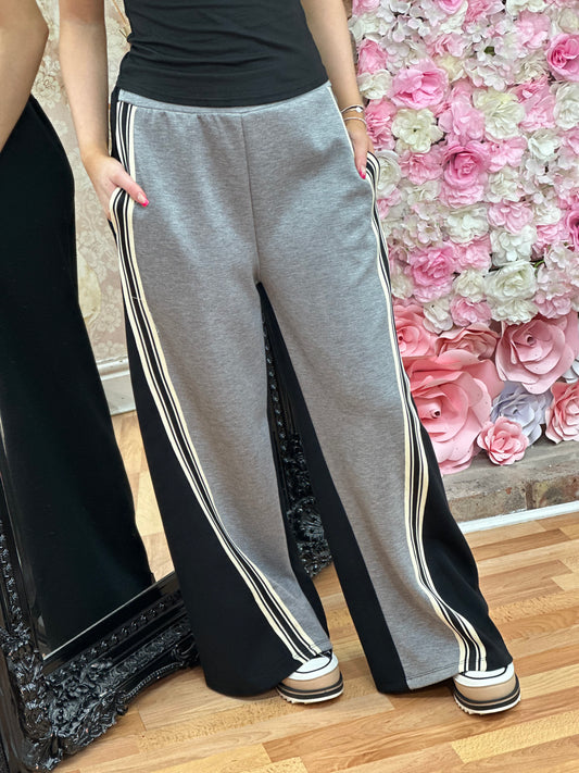 PANEL STRIPE WIDE LEG TROUSER