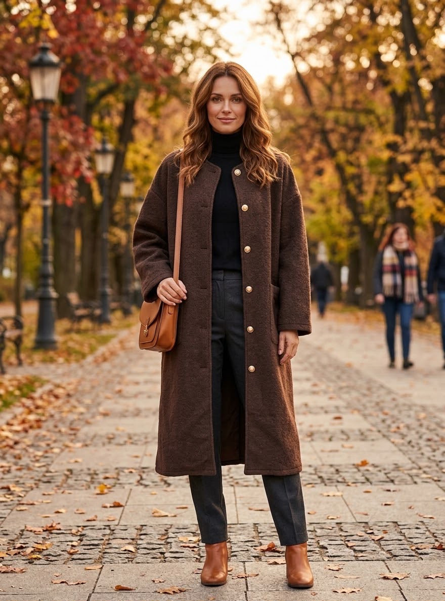 MAEVE- GOLD BTNS MELTON DUSTER COAT