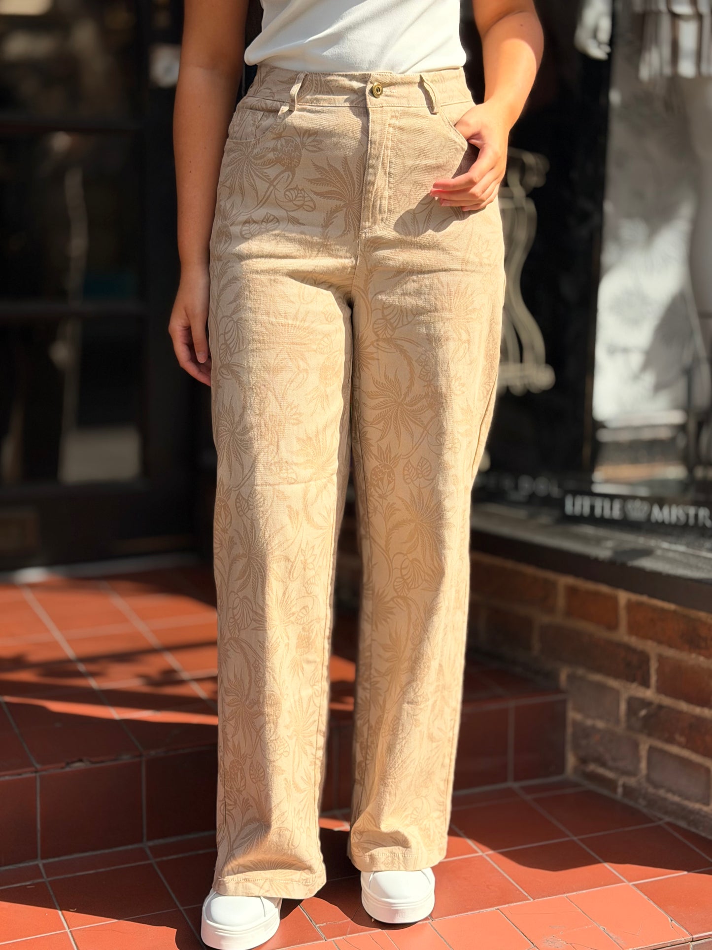 SLOAN-BEIGE PRINTED W/L JEAN