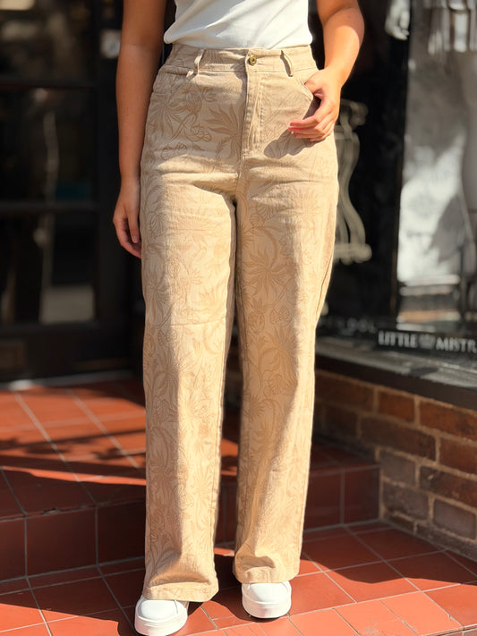 18- SLOAN-BEIGE PRINTED W/L JEAN