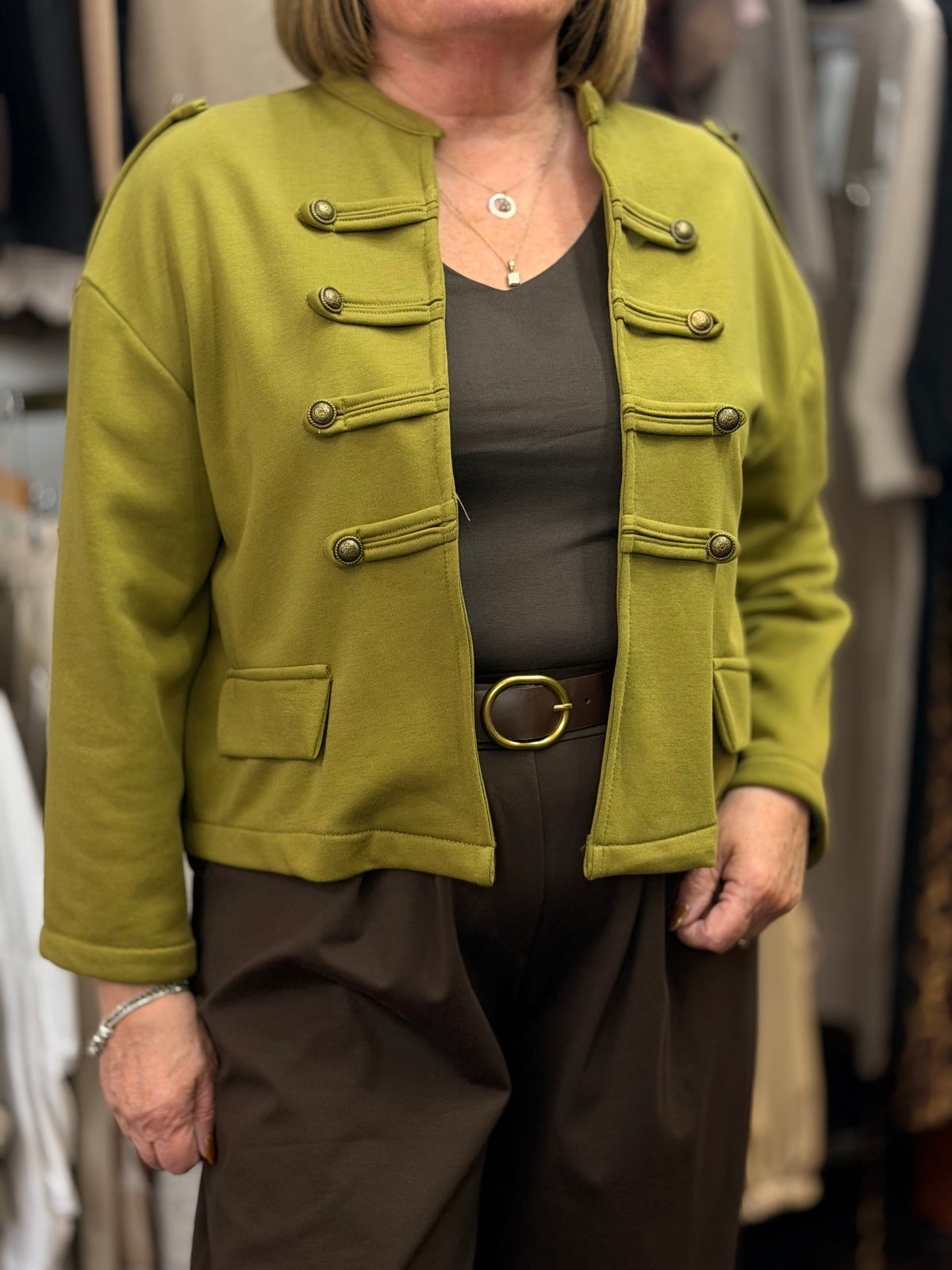 CLARA-JERSEY MILITARY JACKET