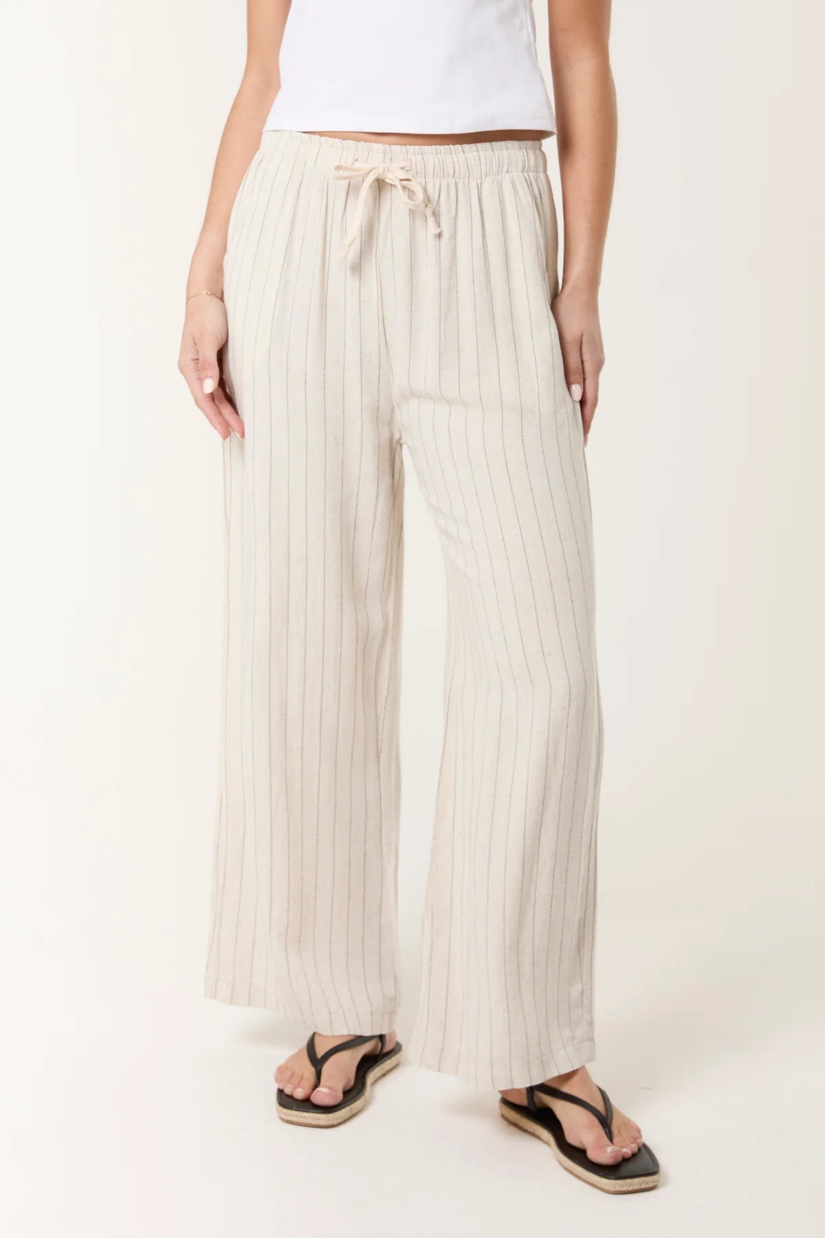 CAMILLA- PIN STRIPE LINEN BLEND