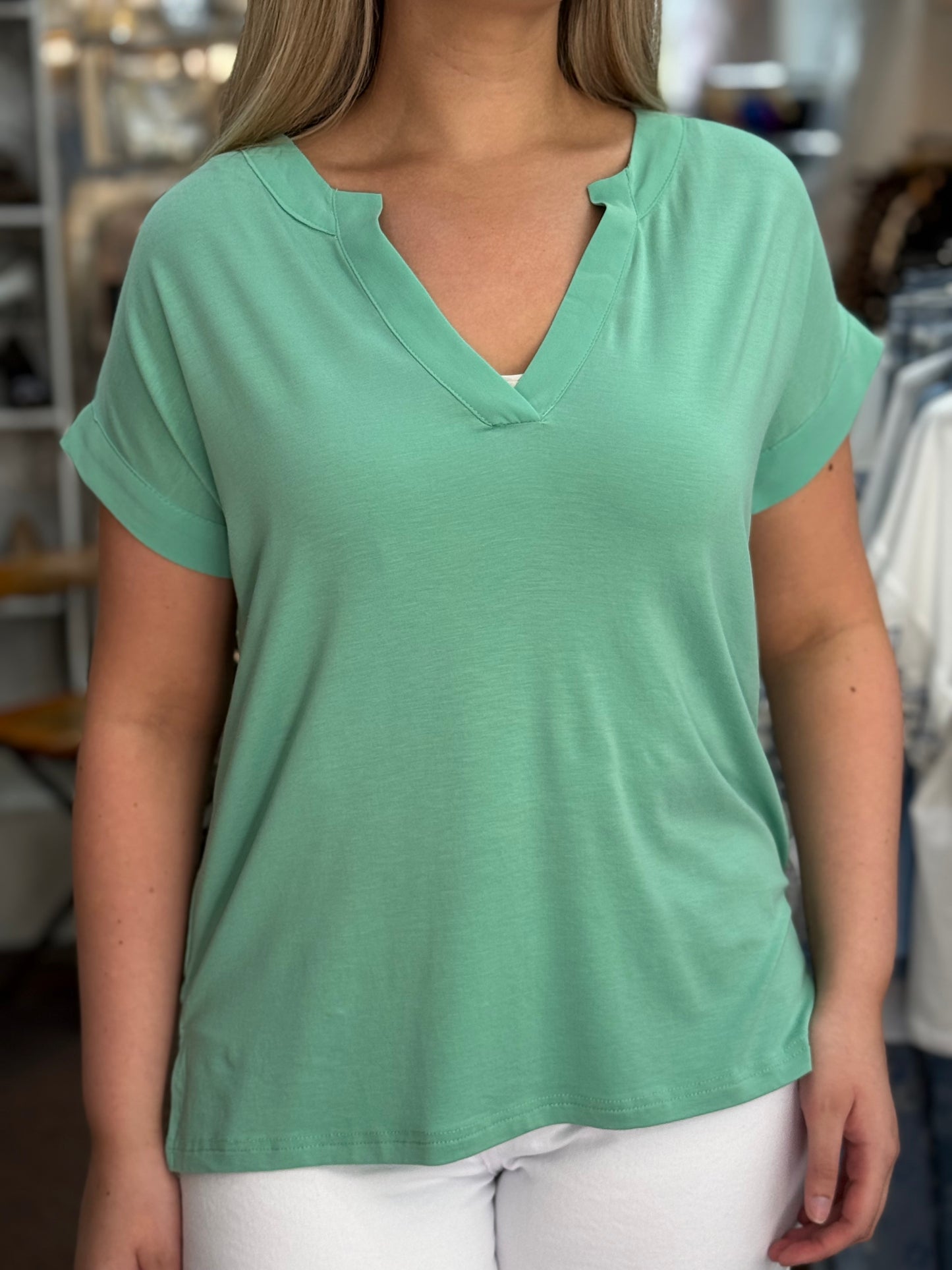 FRANSA- LIV V NECK TEE