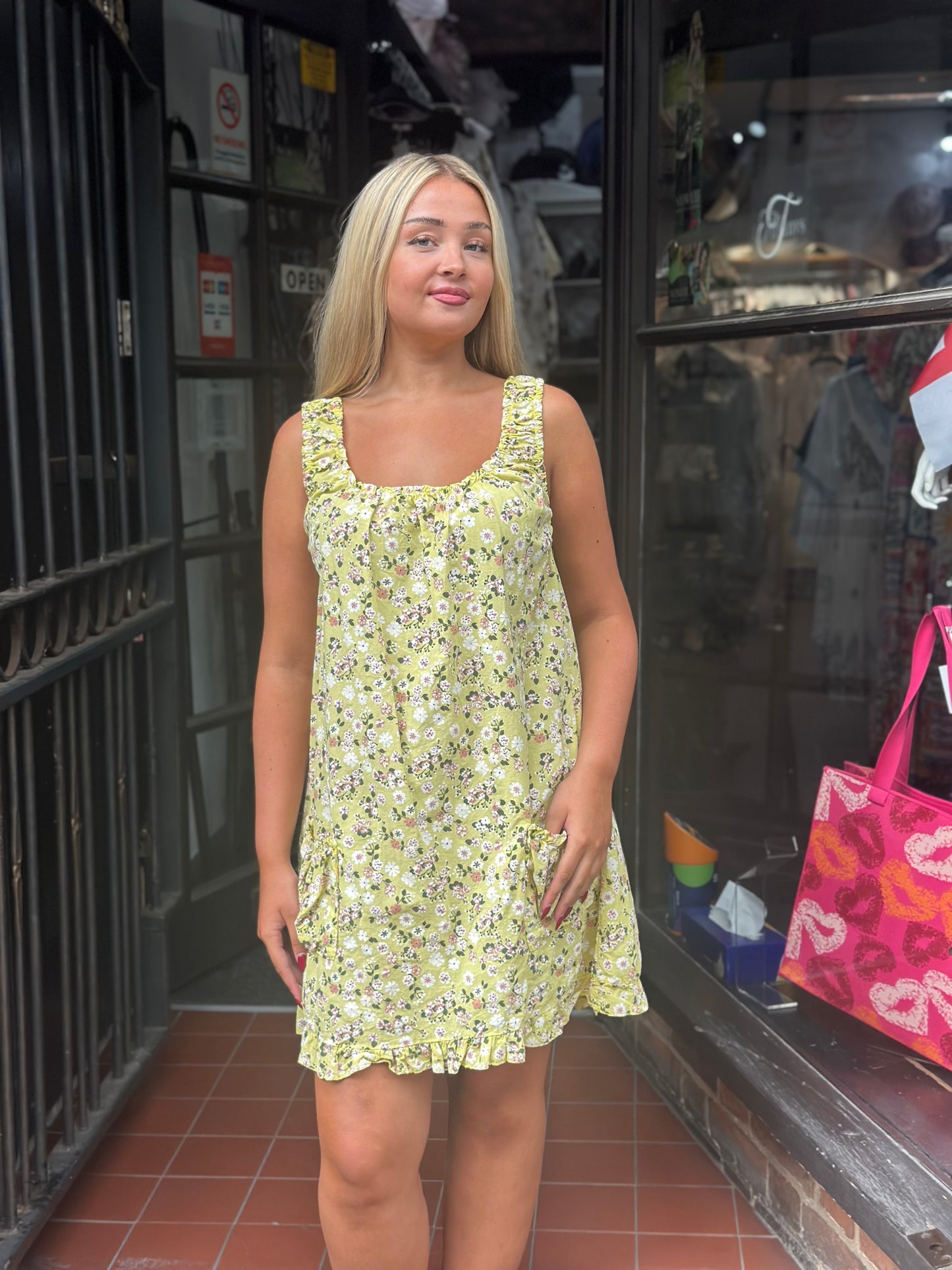 LYDIA- DITSY COTTON TUNIC DRESS