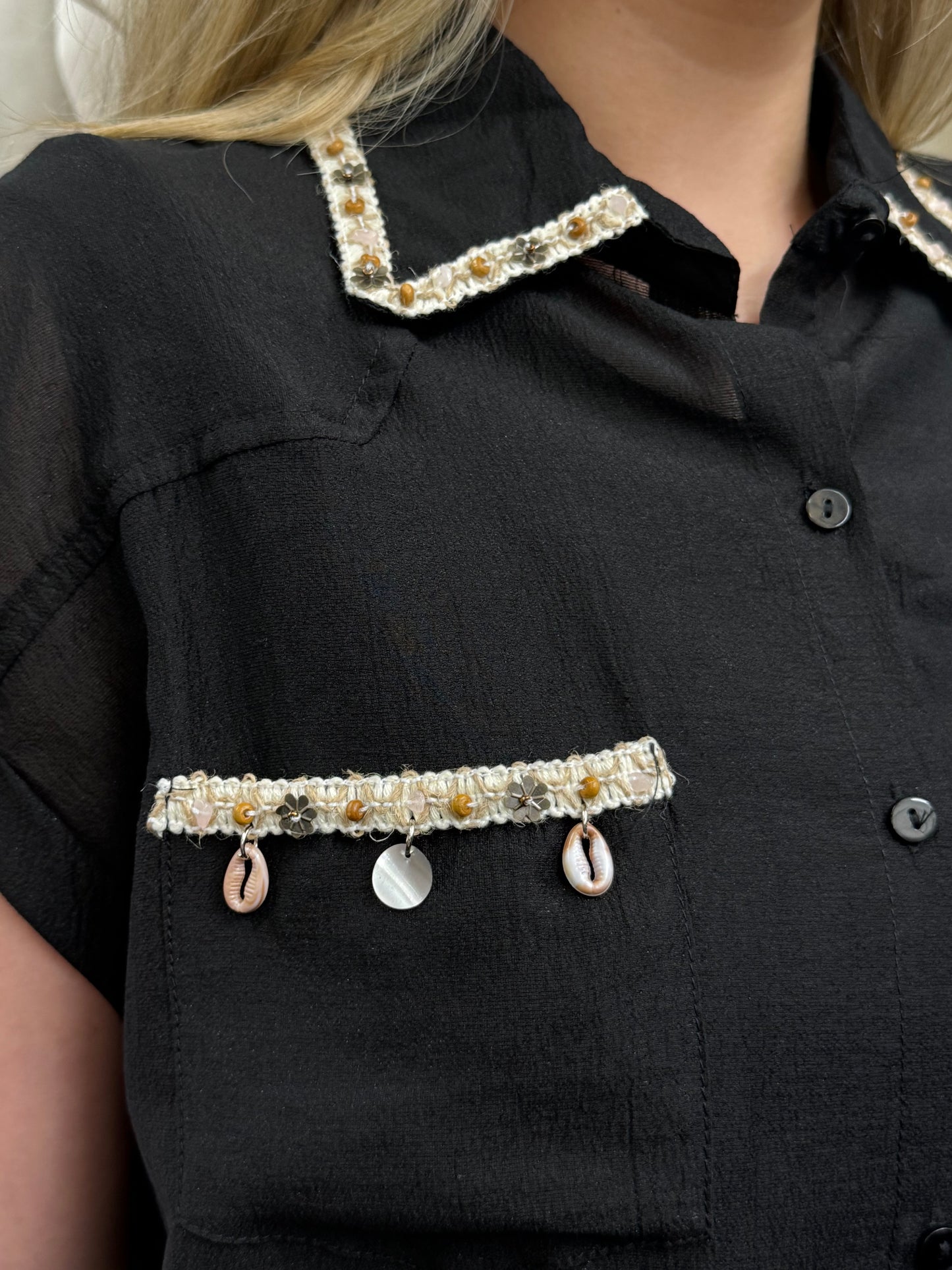 JOLIE- S/LESS SHELL DETAIL TOP
