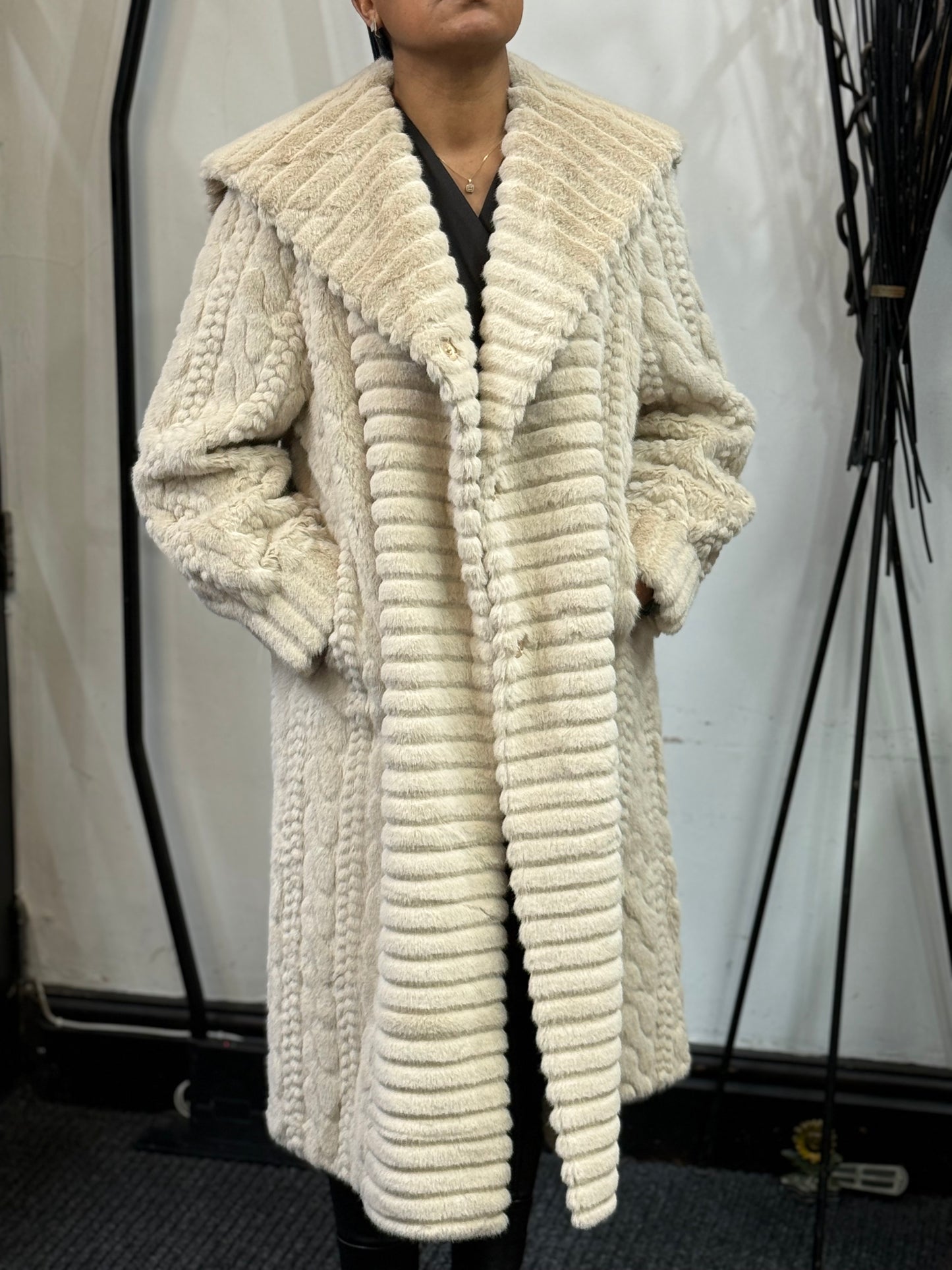 LUELLA-CABLE FAUX FUR COAT-