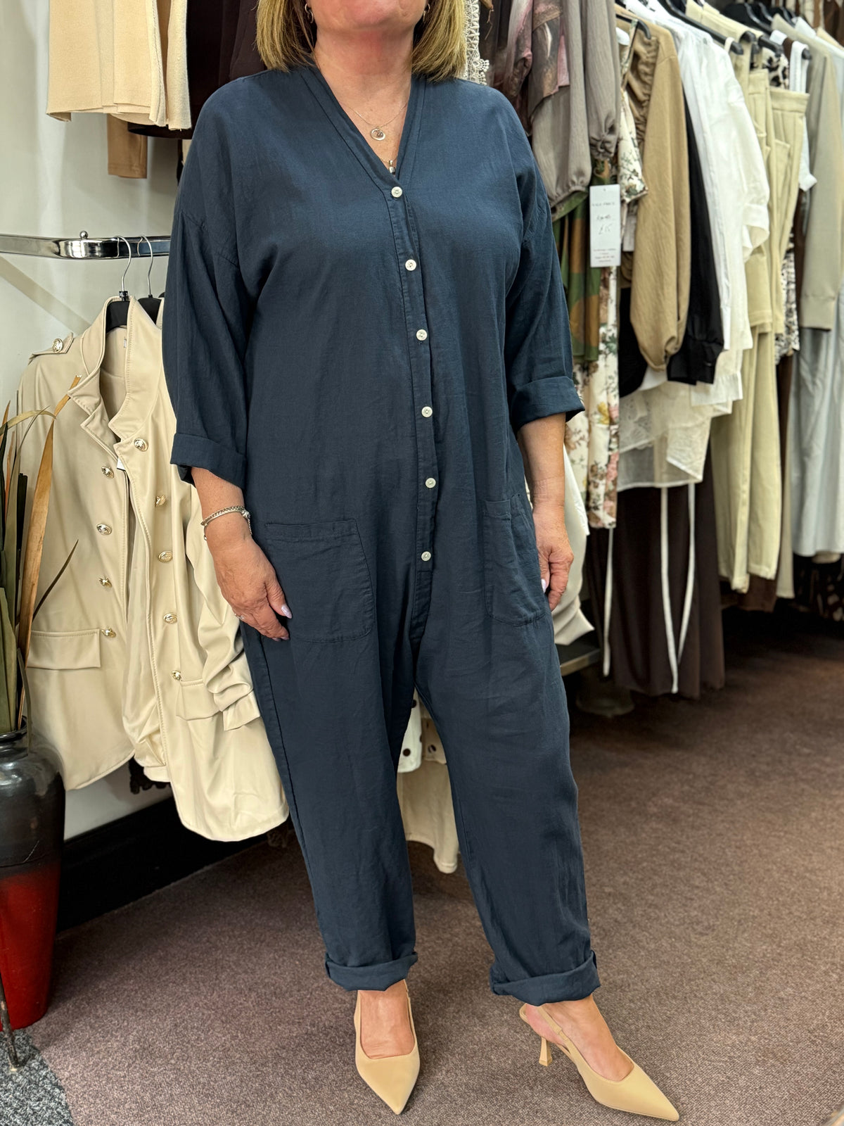 INGA- LINEN BOILER JUMPSUIT