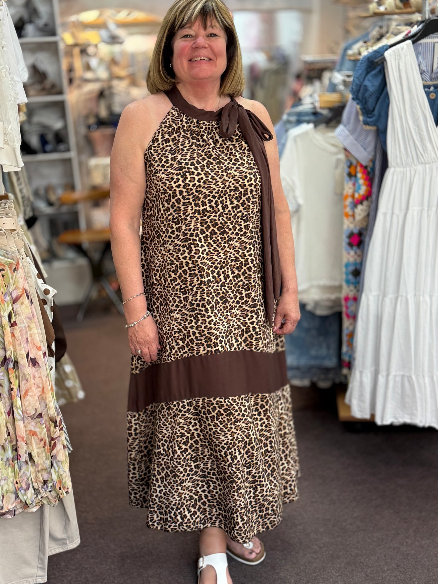YASMIN - ANIMAL TIE NECK DRESS #SunshineSALE