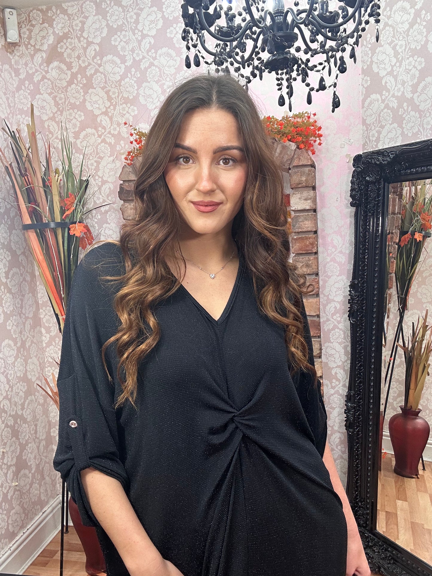 LARA SHIMMER KNOT FRONT DRESS-#PARTY SALE 50% OFF