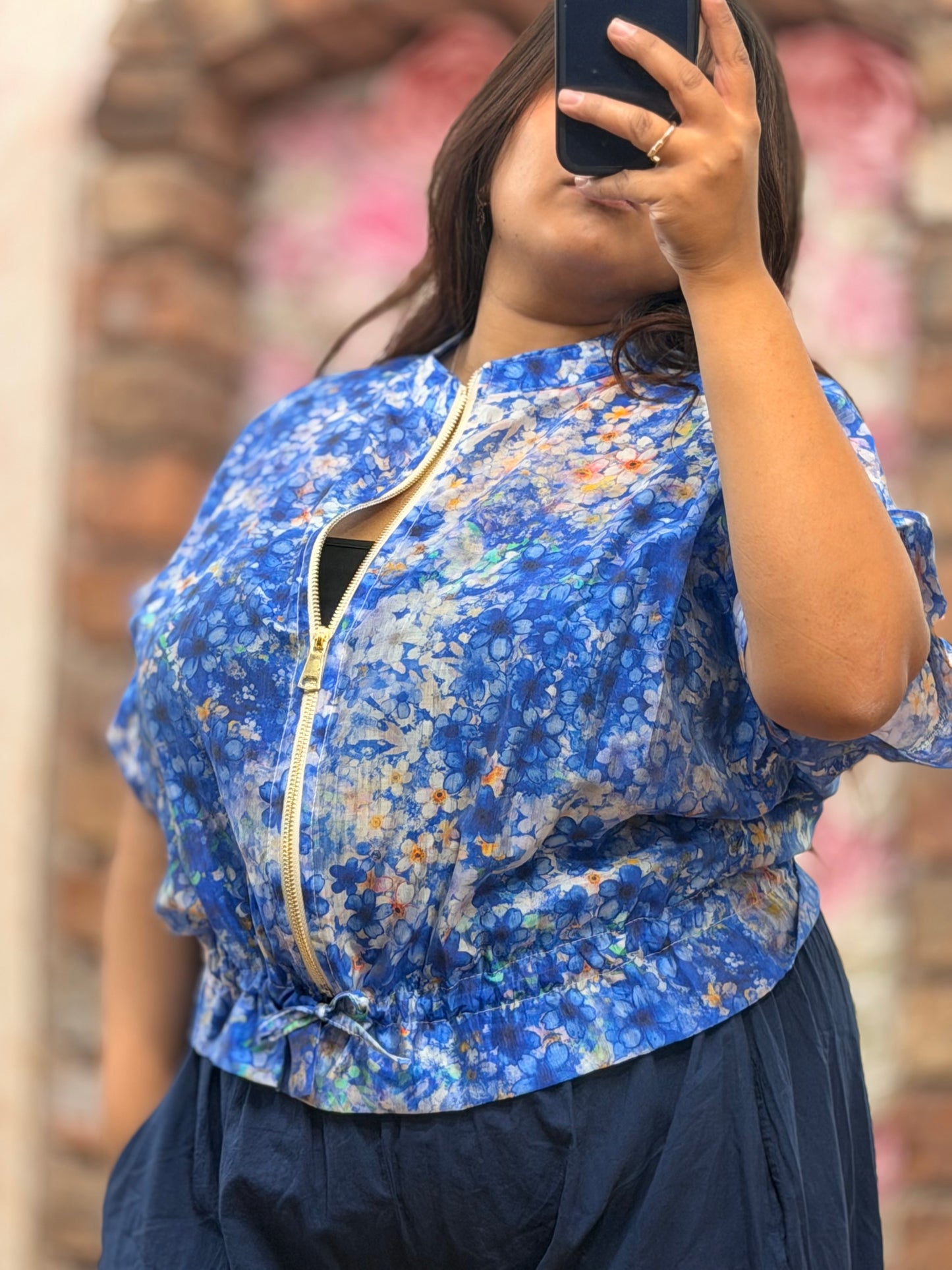 BARI-HARRIET S/SLV FLORAL BLOUSON JACKET