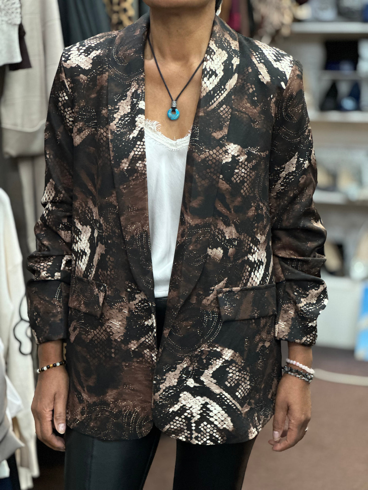 MIMI- SNAKE ANIMAL PRINT BLAZER