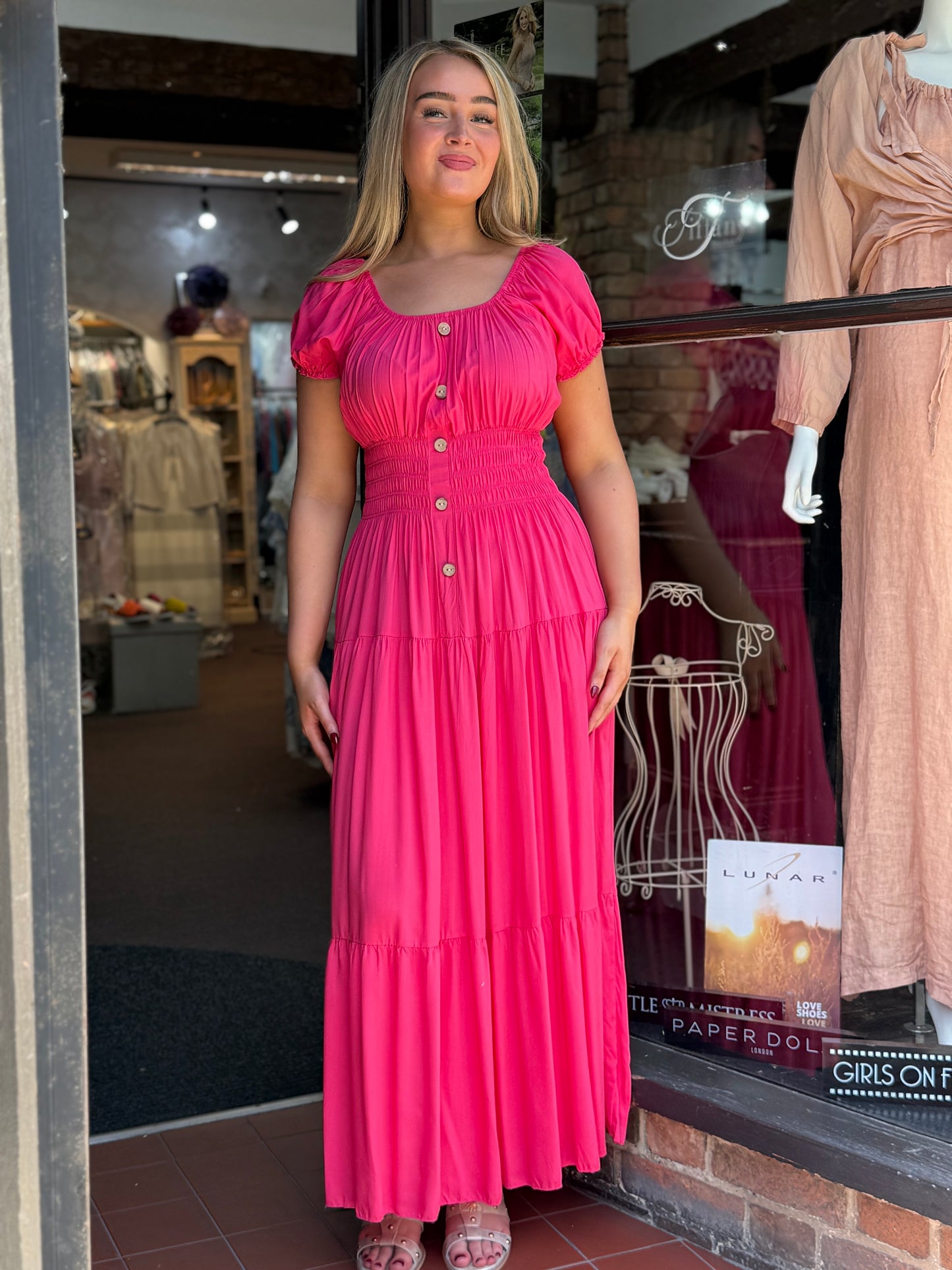 KARINA- BARDOT PLAIN MAXI DRESS