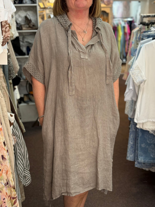 MERYL- PLUS FIT LINEN HOODY DRESS-#SunshineSALE
