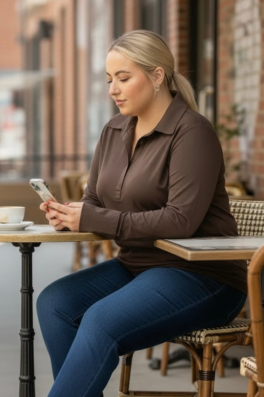 ADELE-LAYERING SHIRT TOP/CURVE