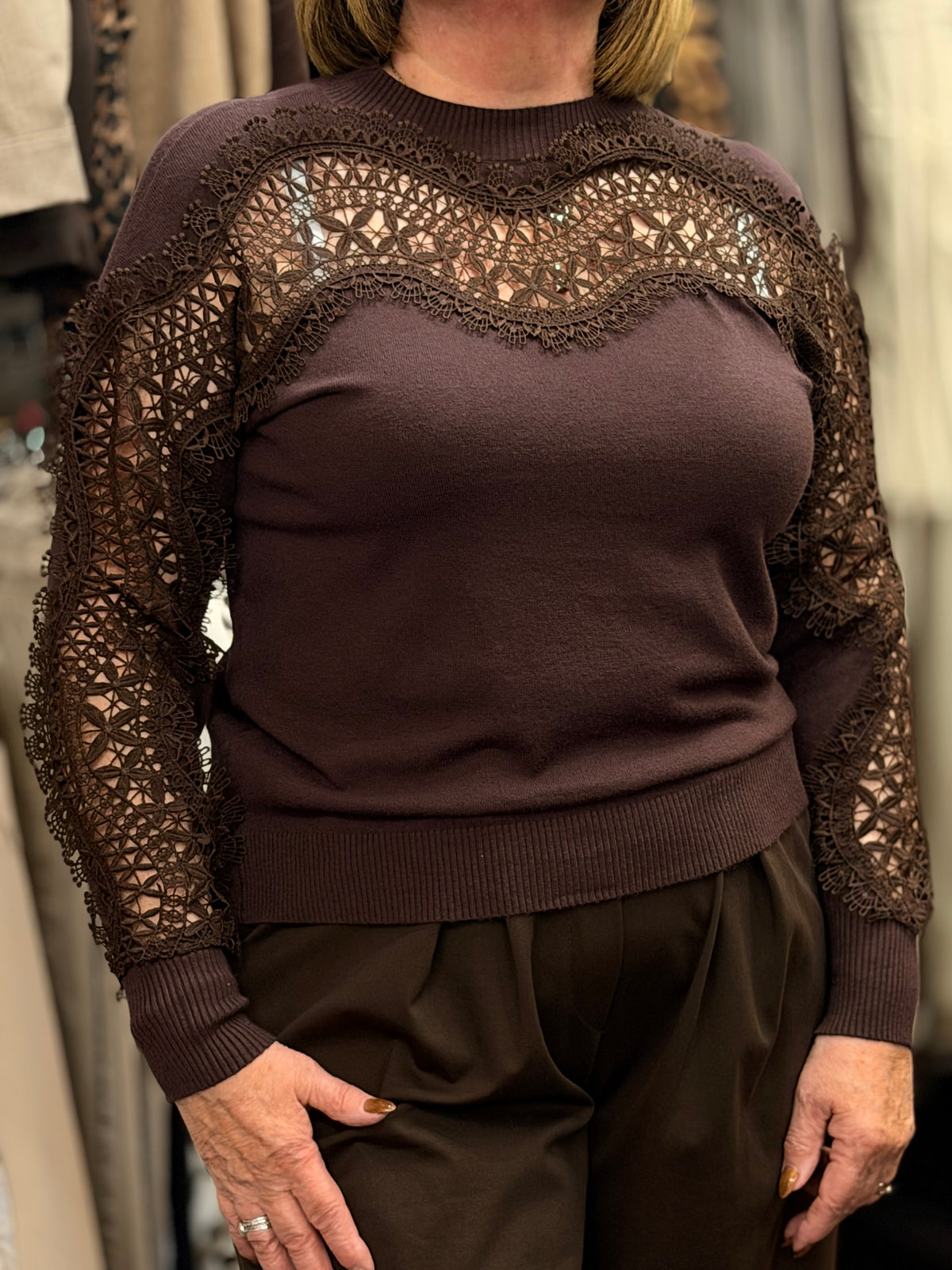 BLAKE- CROCHET DETAIL KNIT JUMPER