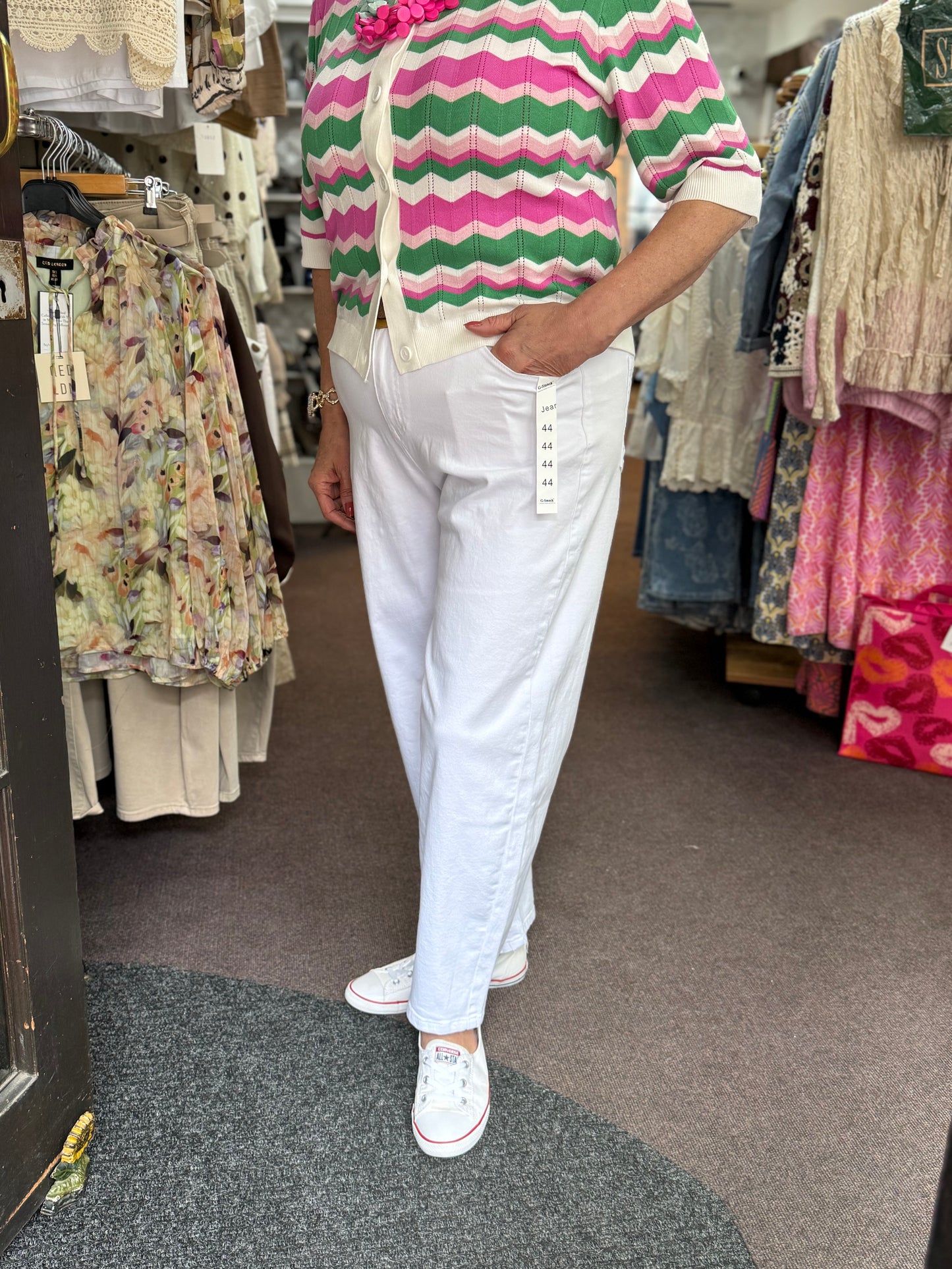 EDIE-GSMACK RELAX FIT ANKLE JEAN-WHITE