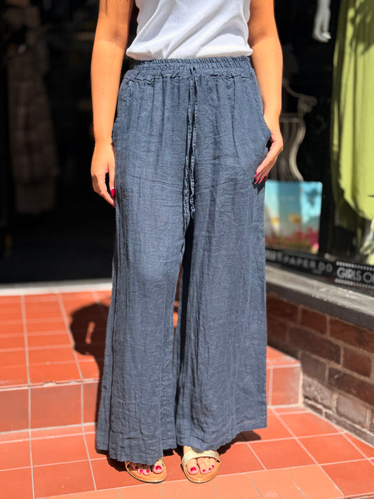 HENLEY-MARA PLAIN W/LEG LINEN TRS