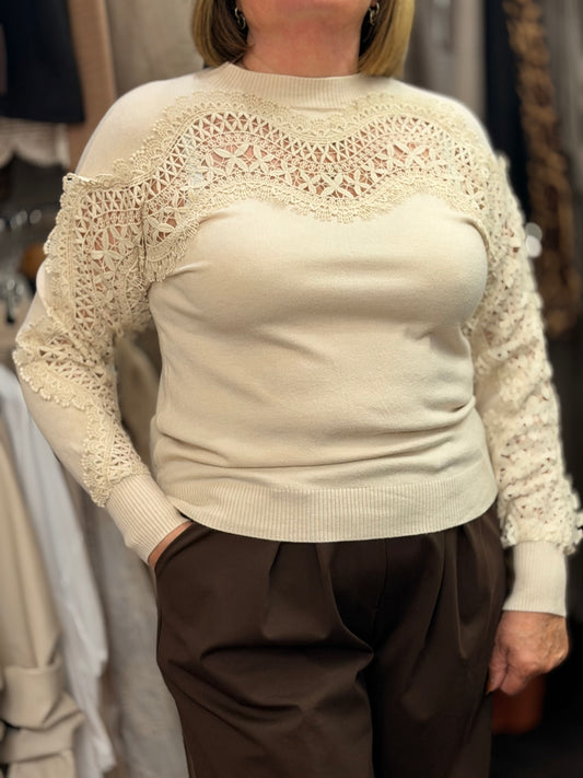 BLAKE- CROCHET DETAIL KNIT JUMPER