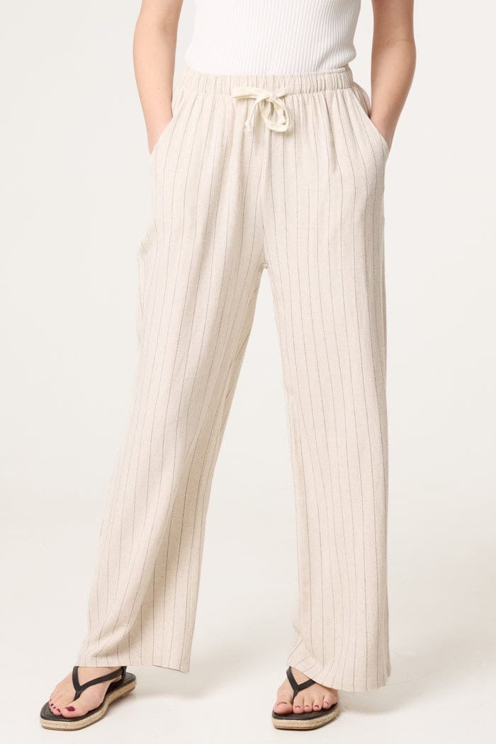 CAMILLA- PIN STRIPE LINEN BLEND