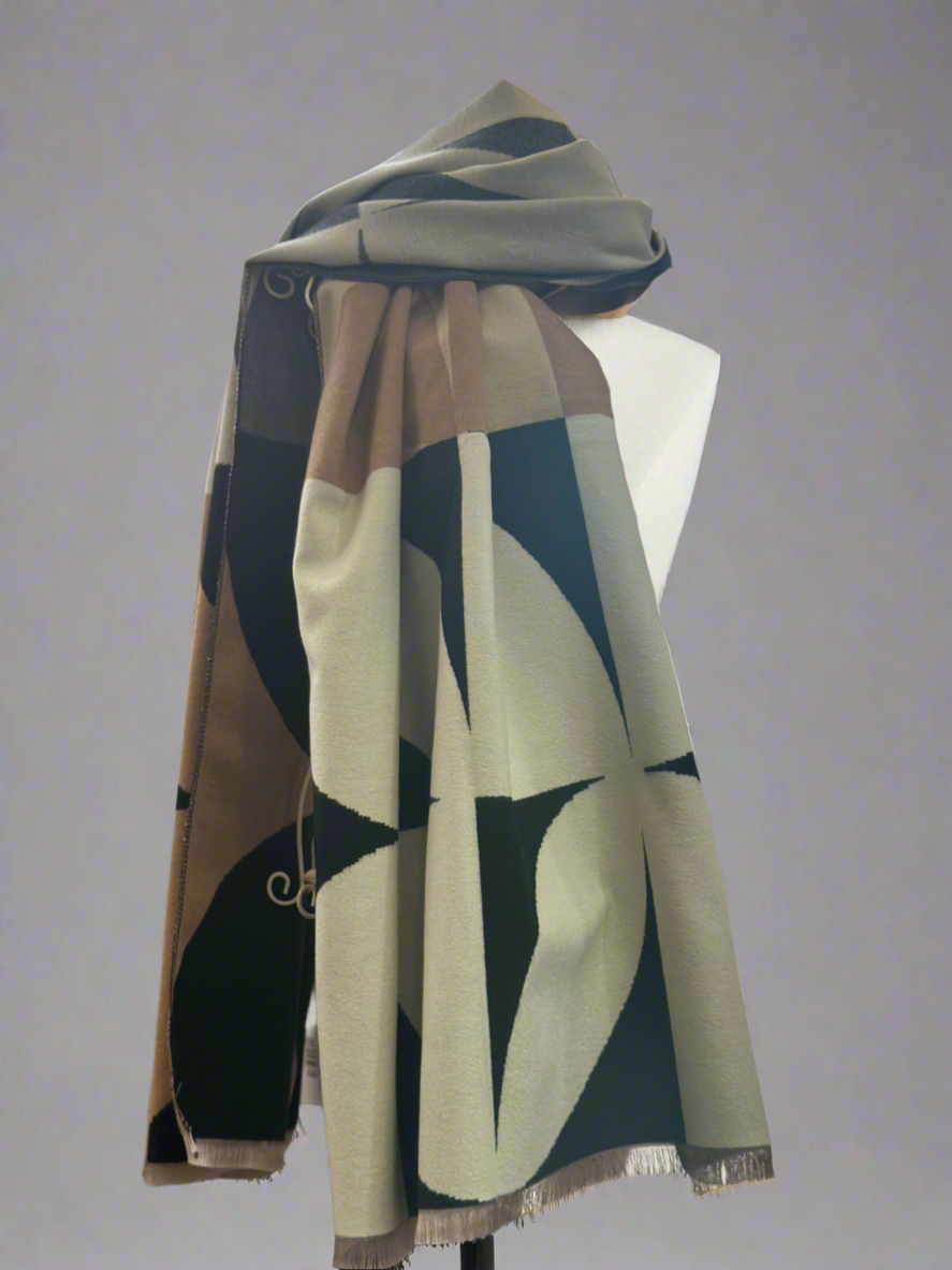 THE RETRO MULTI -REVERSIBLE SCARF-CASHNERE BLEND