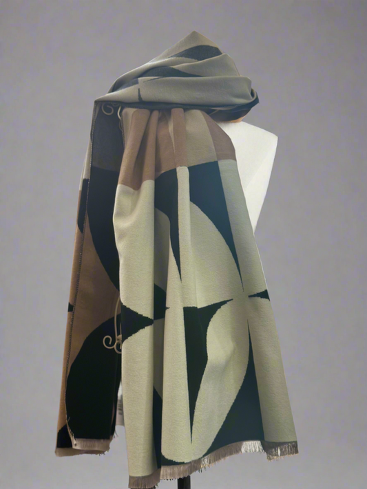 THE RETRO MULTI -REVERSIBLE SCARF-CASHNERE BLEND