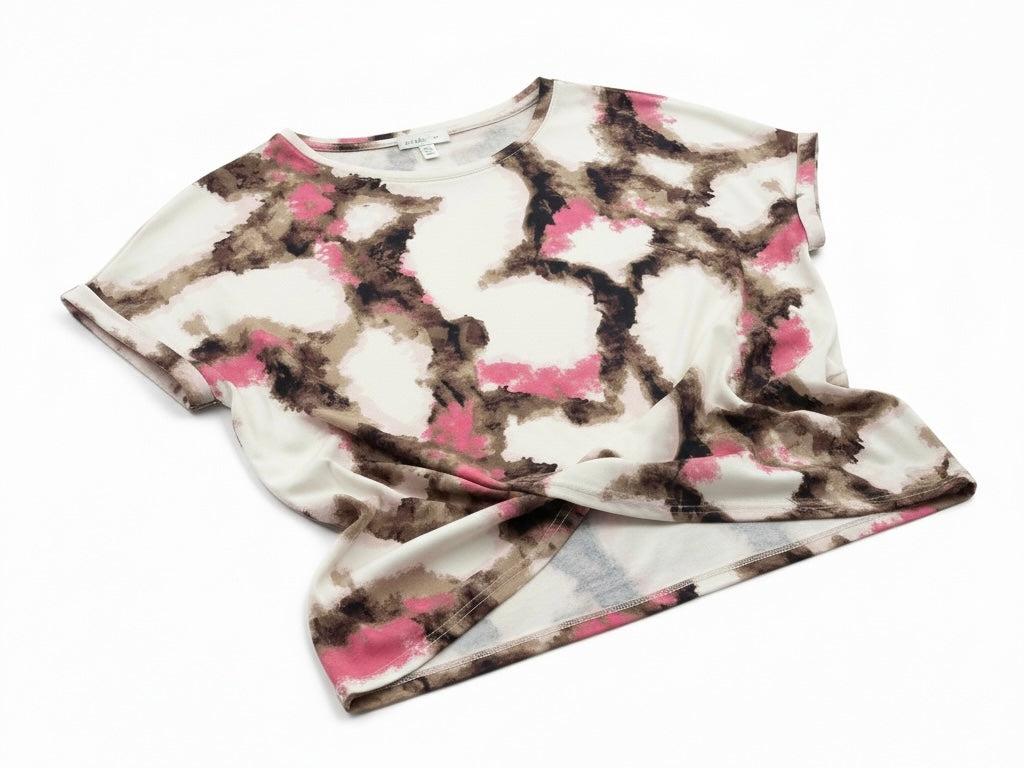 FRANSA- SEEN PINK/BEIGE SPLODGE TEE