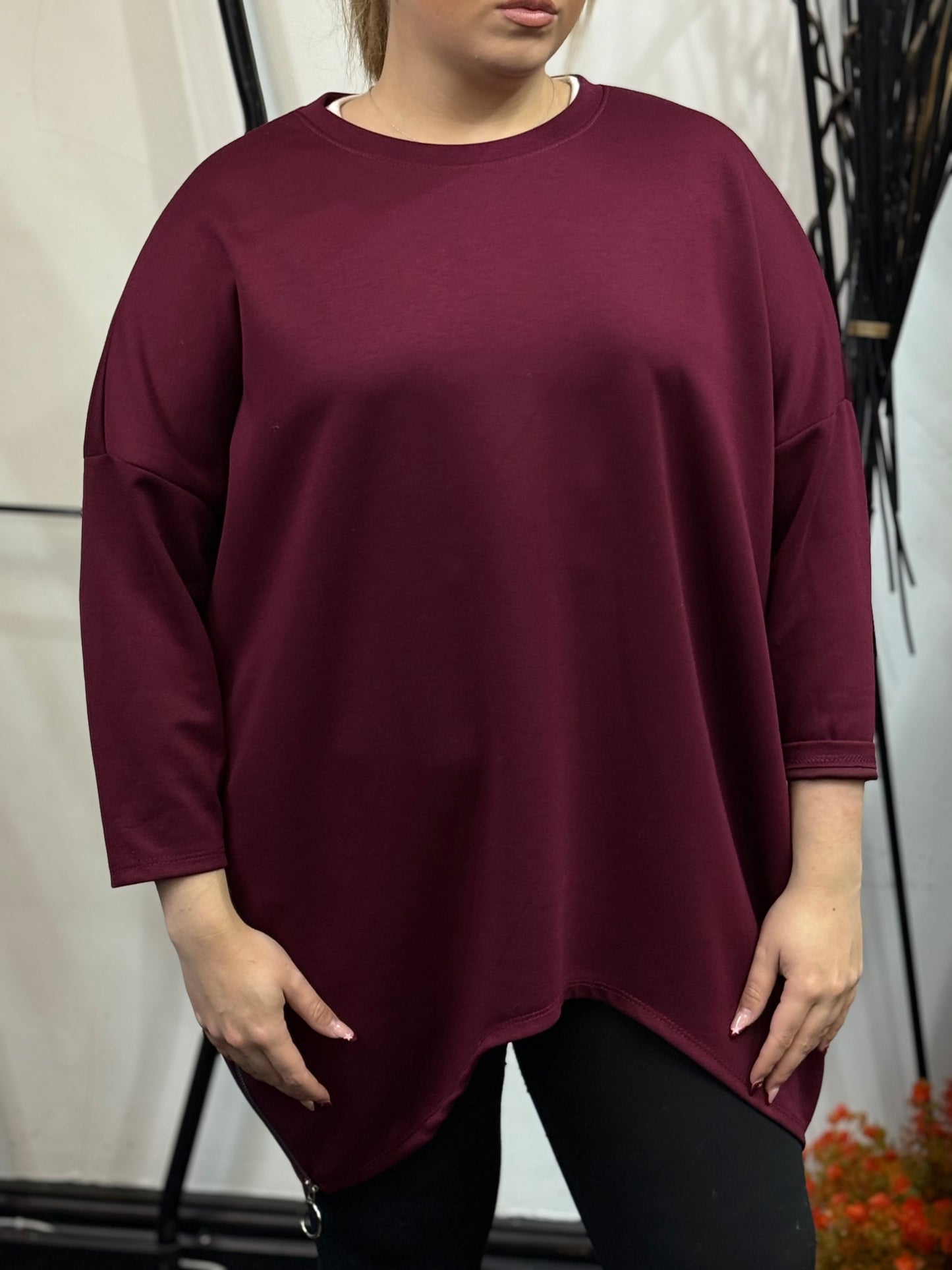 IVANKA SCUBA SIDE ZIP O/S CURVE TOP