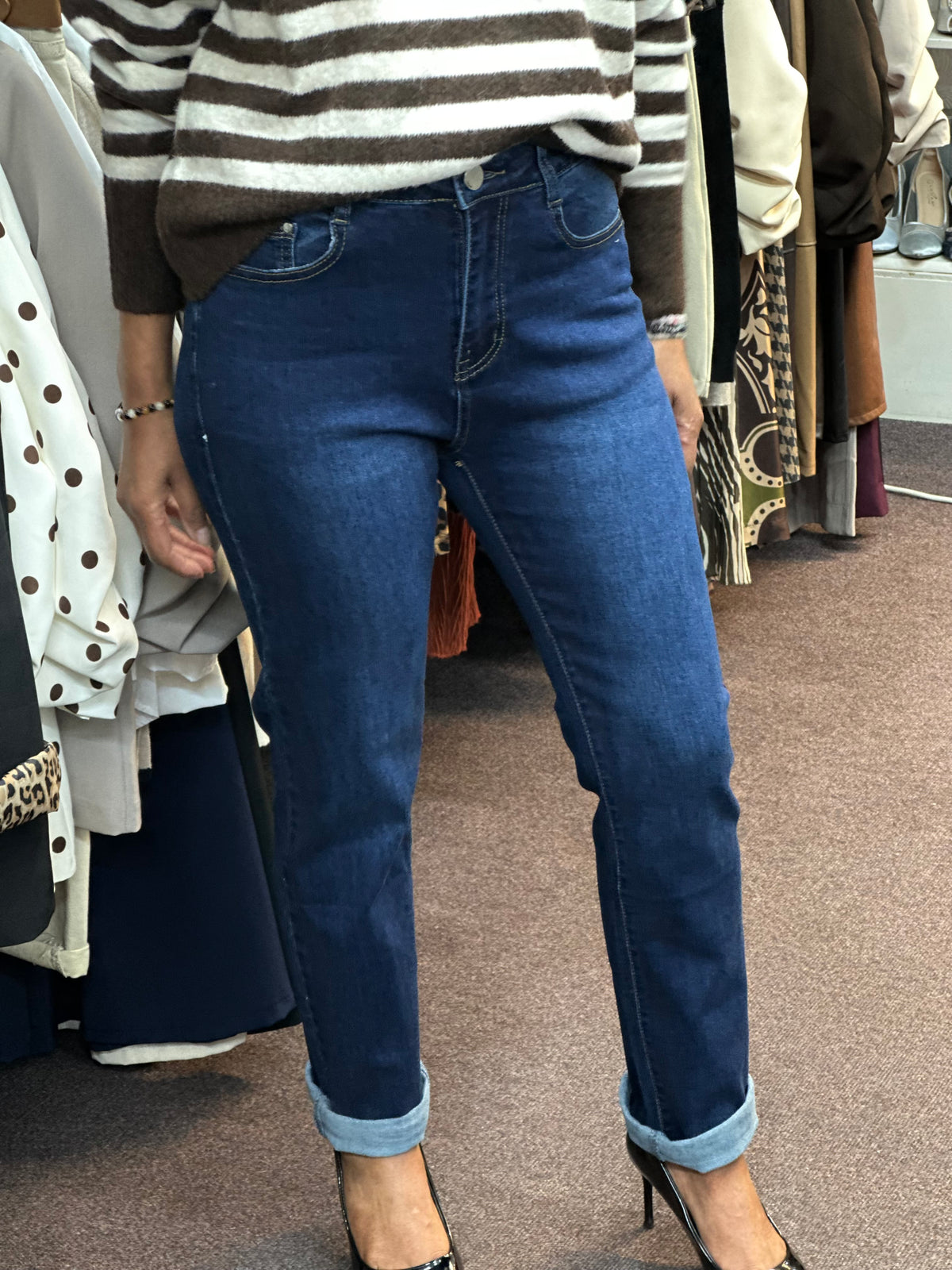 CHARLOTTE- GSMACK-SLIM LEG JEAN-MID DENIM