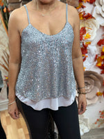 Load image into Gallery viewer, SEQUIN VEST TOP -

