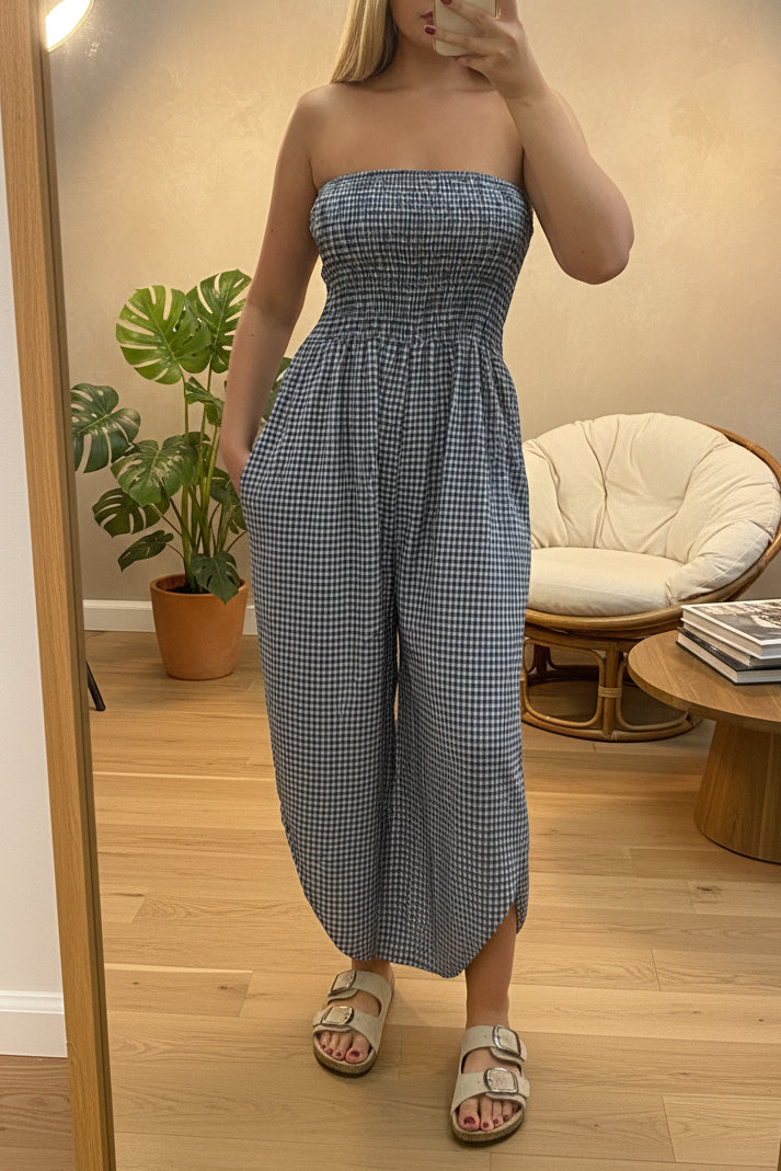 ADA- GINGHAM  TUBE TOP JUMPSUIT