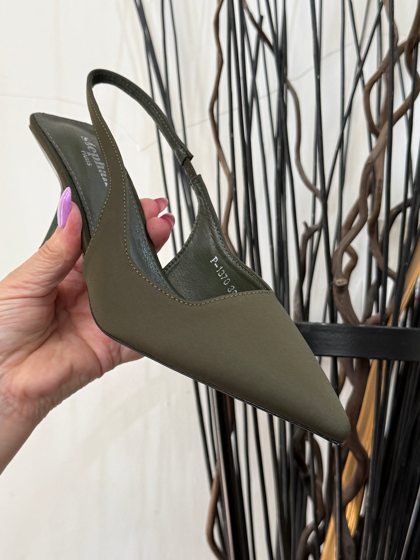 HARPER SLING BACK SHOE-KHAKI