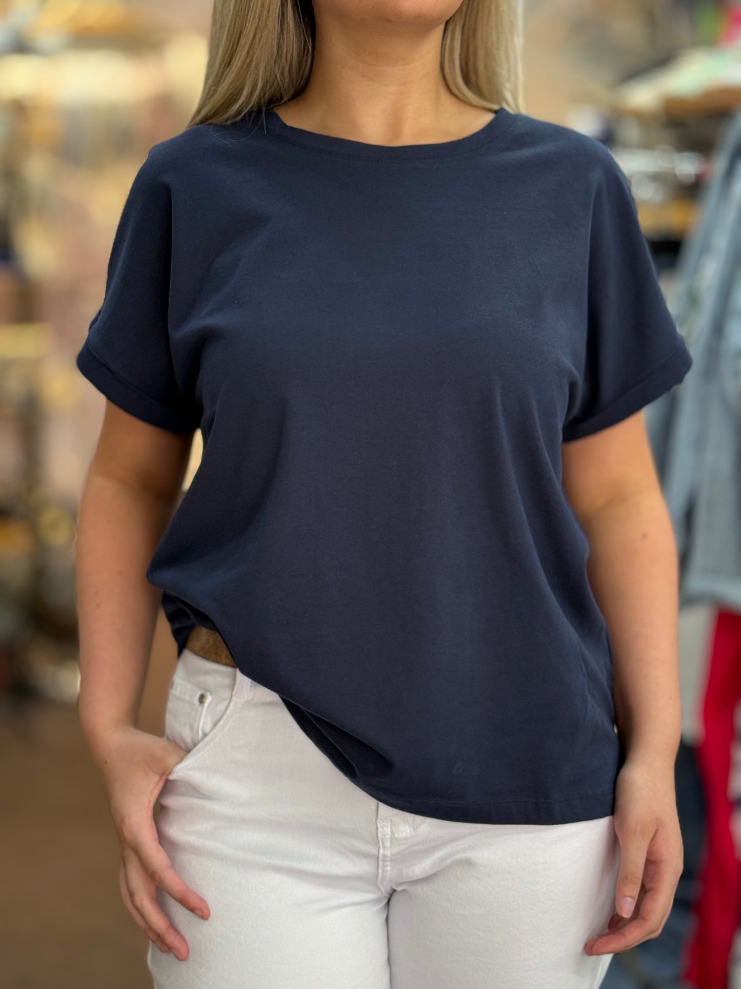 FRANSA-FEBA RNCK TEE-NAVY