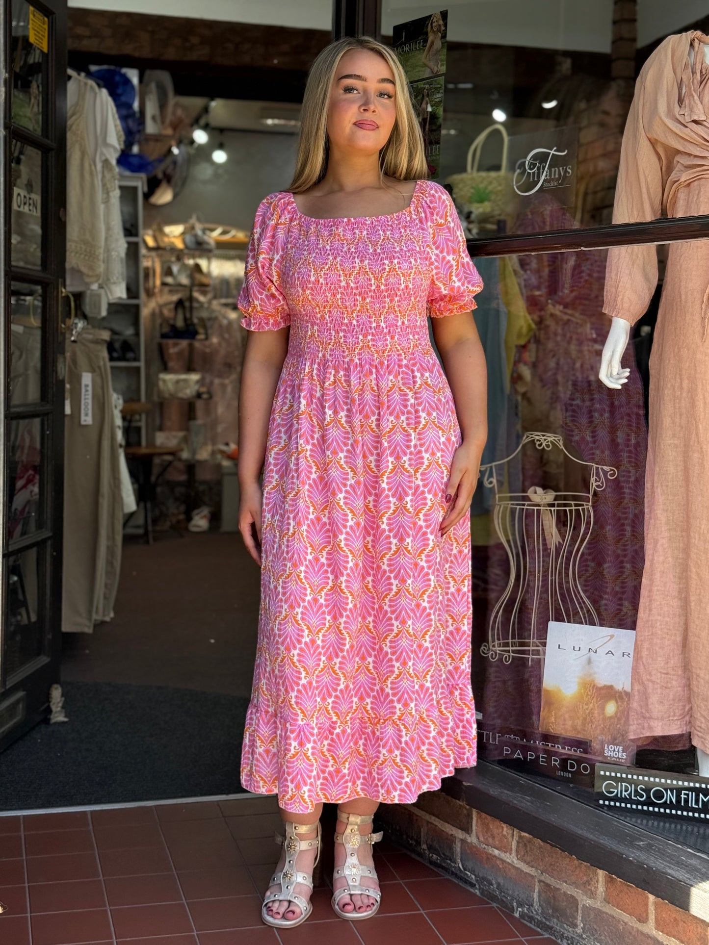AGADIR -BARDOR SHEARED PRINT DRESS