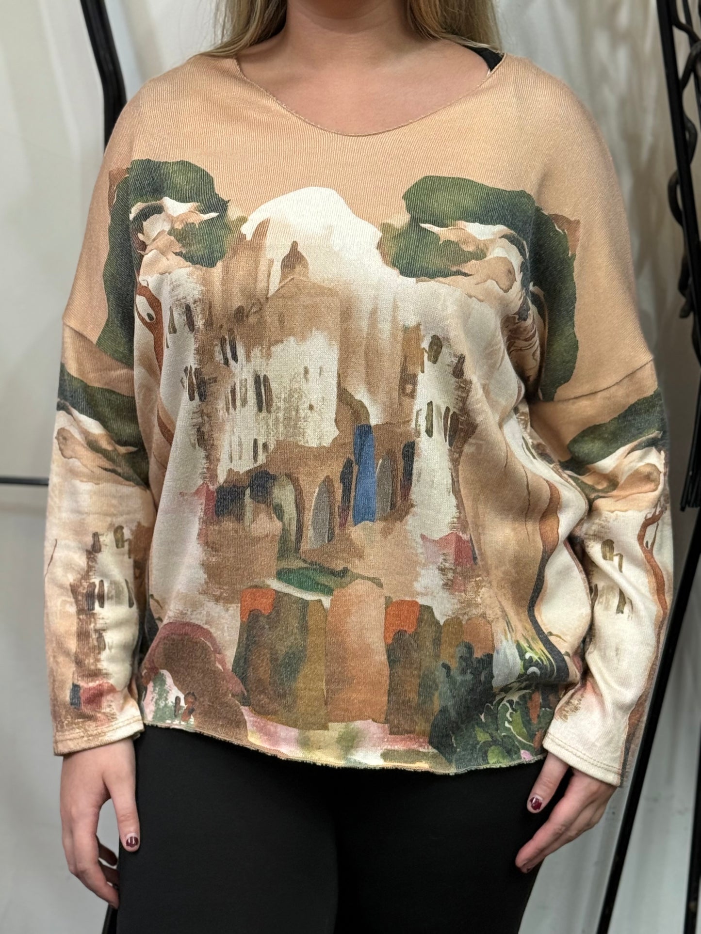 SEVILLE- PRINTED FINE KNIT TOP- #BlackFridaySale