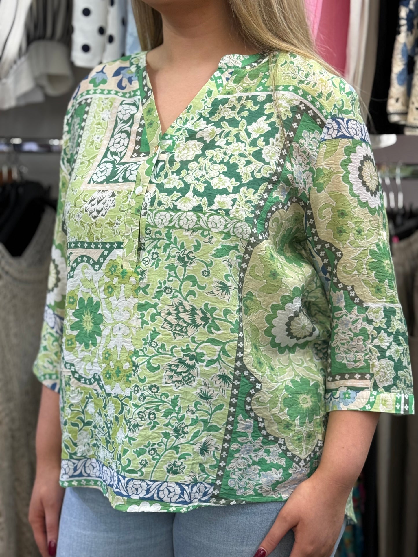MISSY-FLORAL TUNIC GDAD COLLAR