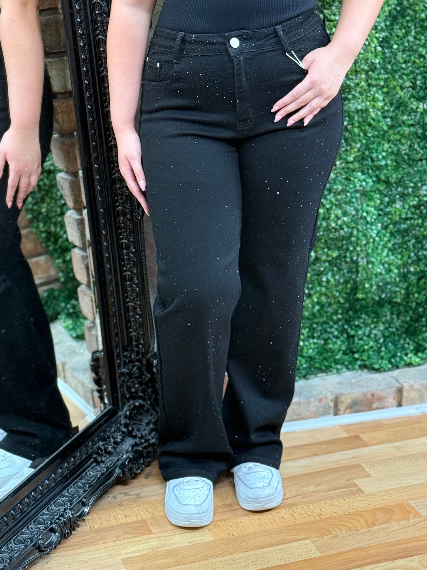 SAFFIE- BLACK SPARKLE W/L JEAN-BLACK