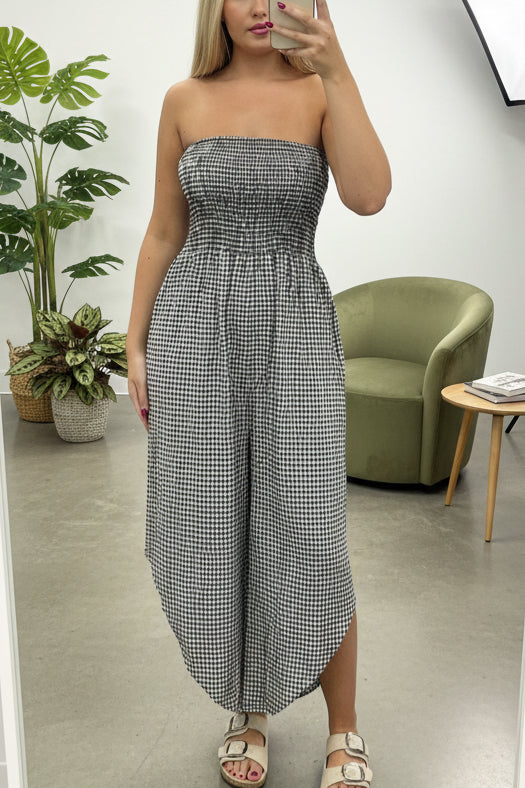 ADA- GINGHAM  TUBE TOP JUMPSUIT