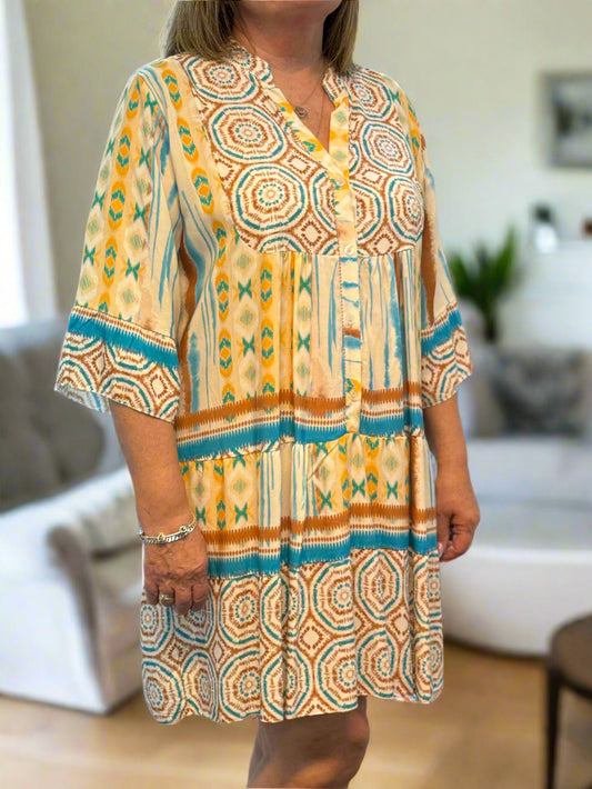 TURIN-PRINTS SMOCK TUNIC DRESS