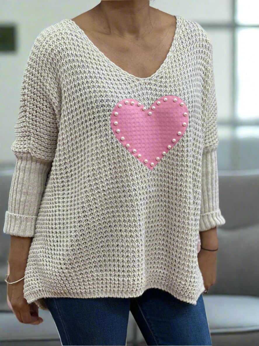 SIENNA PEARL HEART JUMPER -