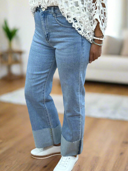 GEORGIE-TURN-UP W/LEG ANKLE JEAN