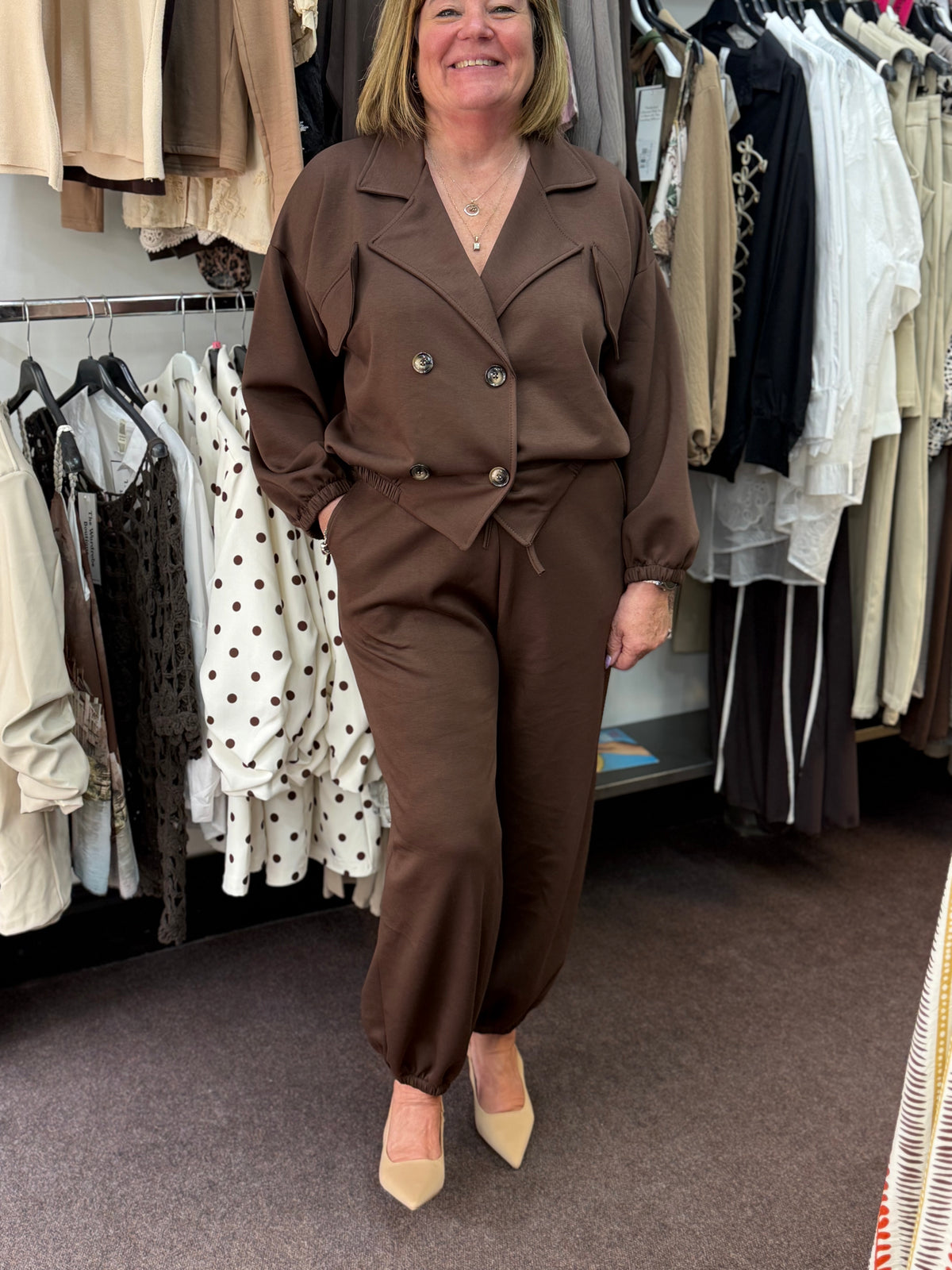 KENNEDY- DOUBLE BREASTED JKT LOUNGE SET - fits size 12-18