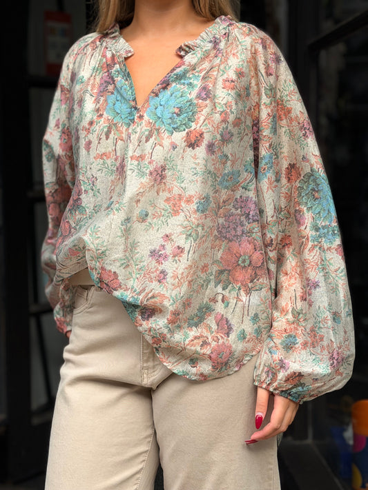 ANDI-DIGI SILKY PRINT TOP