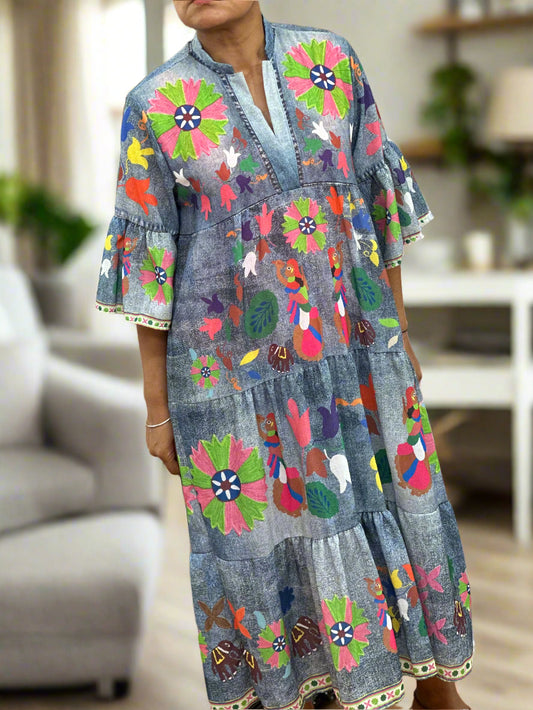 AZTEC MIDAXI SMOCK DRESS - #SALE