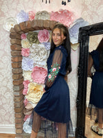 Load image into Gallery viewer, FRENCH CONNECTION VENICE FLORAL MESH DRESS
