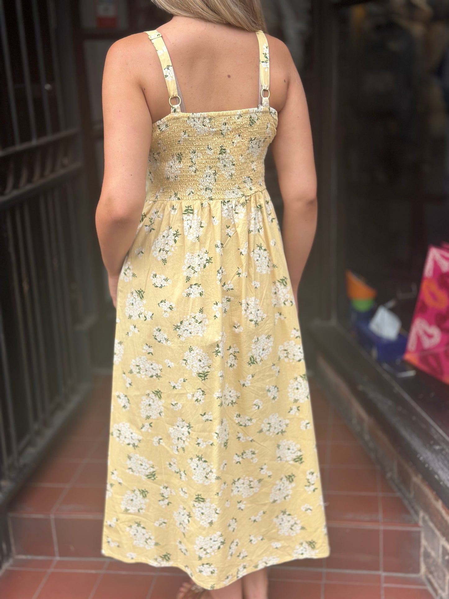 LINSEY- LEMON BODEST PRINTED DRESS
